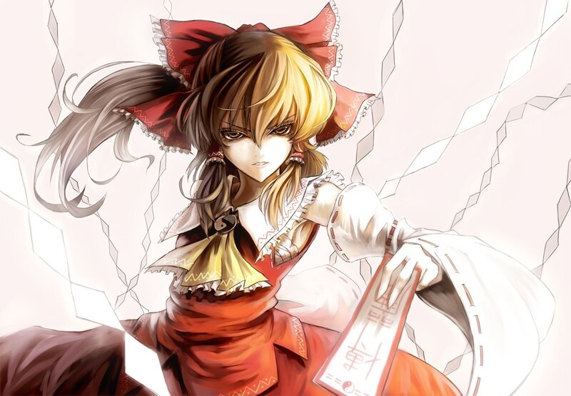anime girl with red bow