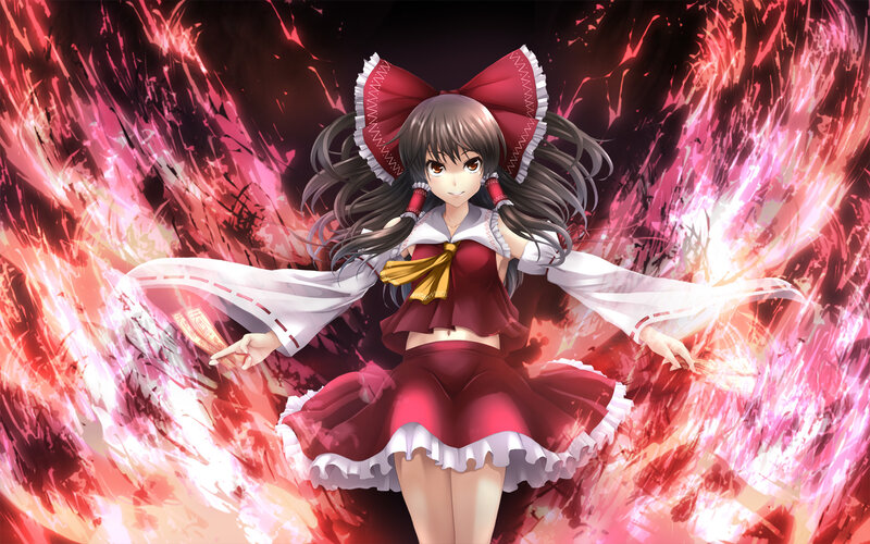 anime girl with red bow