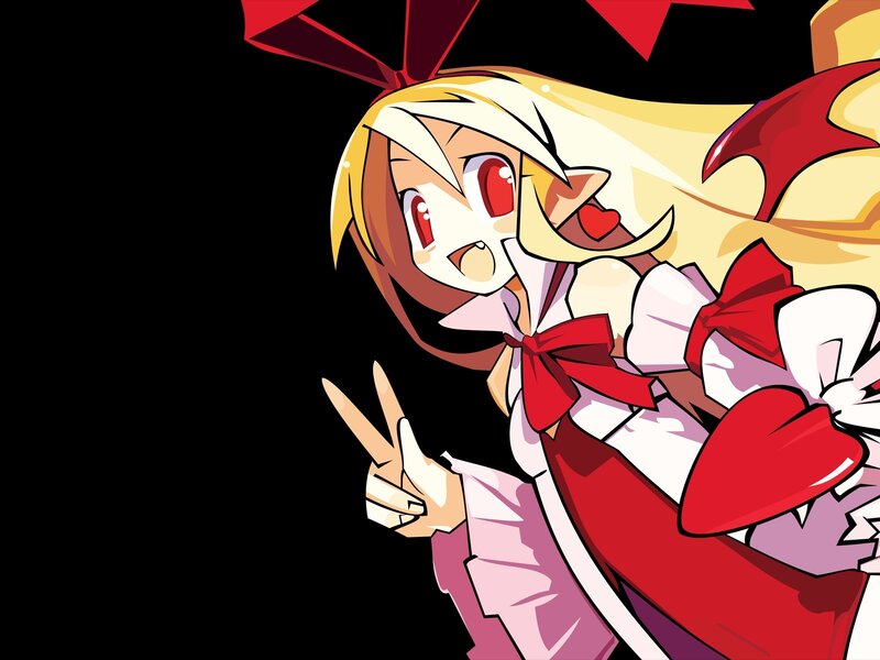 Anime Girl with Red Bow — Black