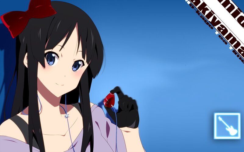 Anime Girl with Red Bow — Blue, Calm