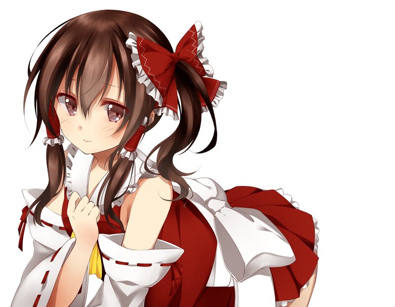 Anime Girl with Red Bow — Calm, Red Bow