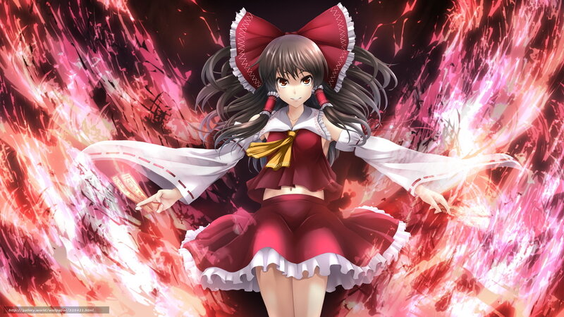 Anime Girl with Red Bow — Dramatic, Red Dress