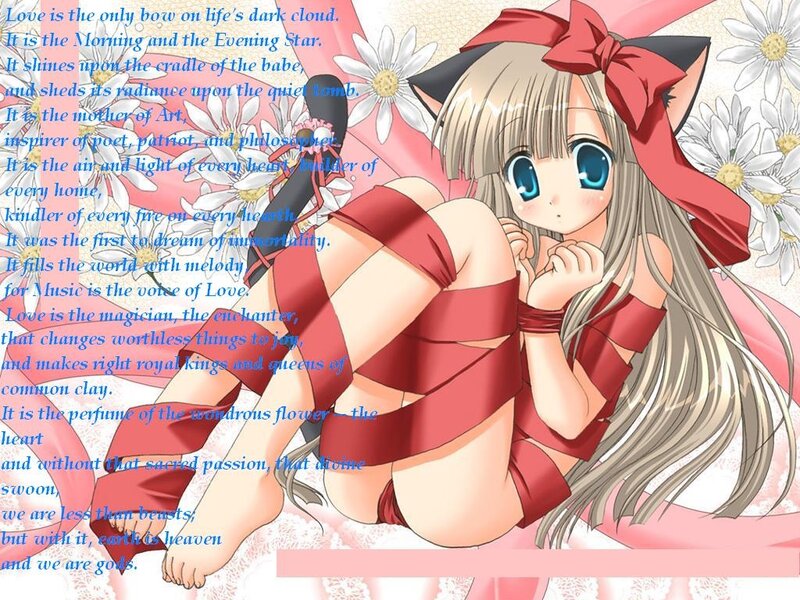 Anime Girl with Red Bow — Dreamy, Daisies