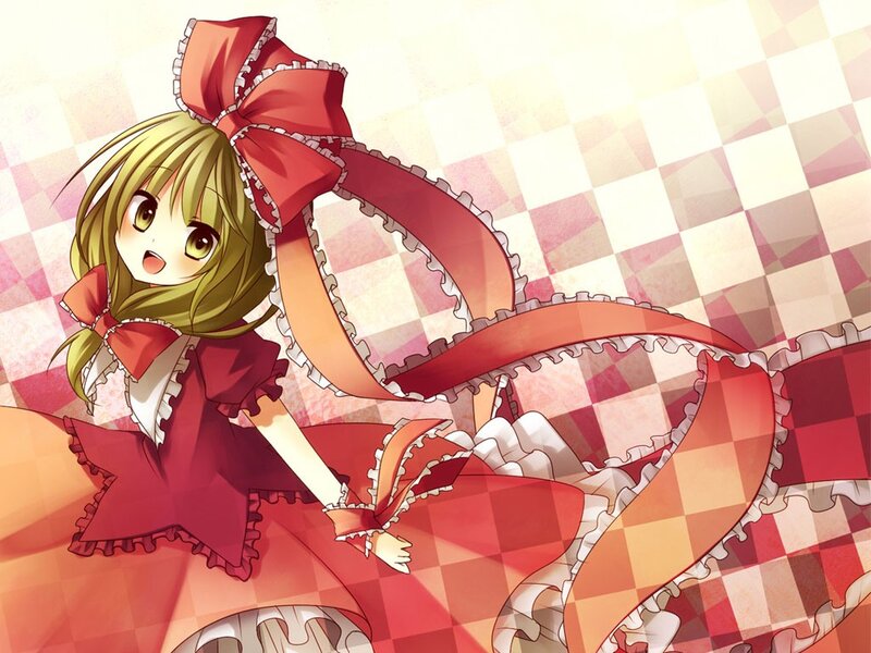 Anime Girl with Red Bow — Playful, Dress