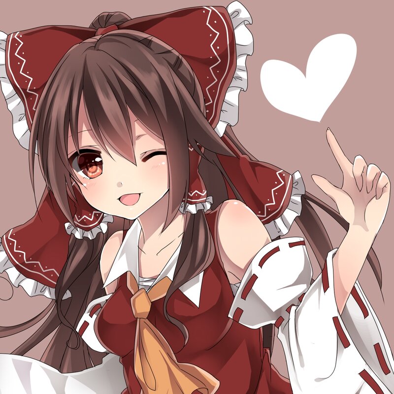 Anime Girl with Red Bow — Playful, Heart