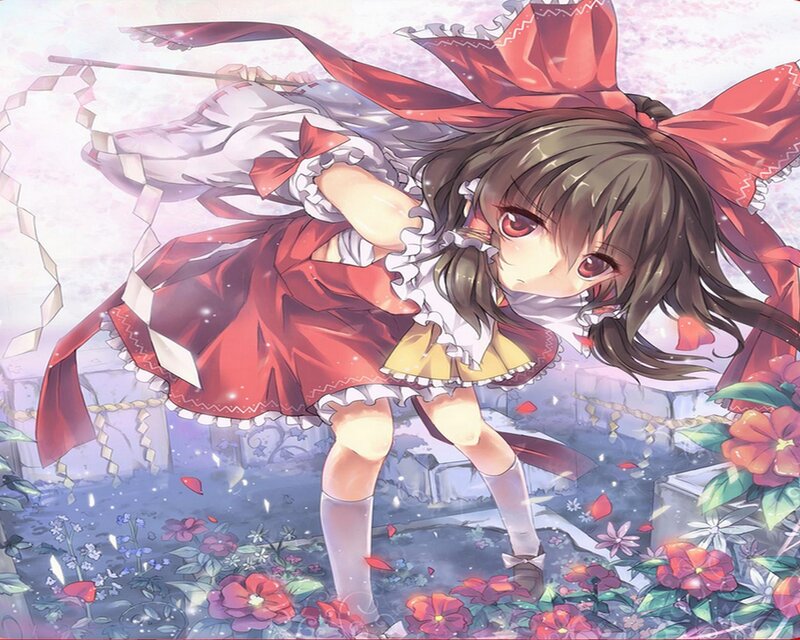 Anime Girl with Red Bow — Playful, Spring