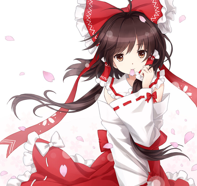 Anime Girl with Red Bow — Playful