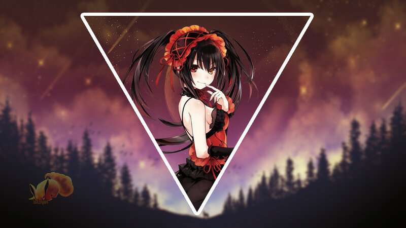 Anime Girl with Red Bow — Purple, Dramatic