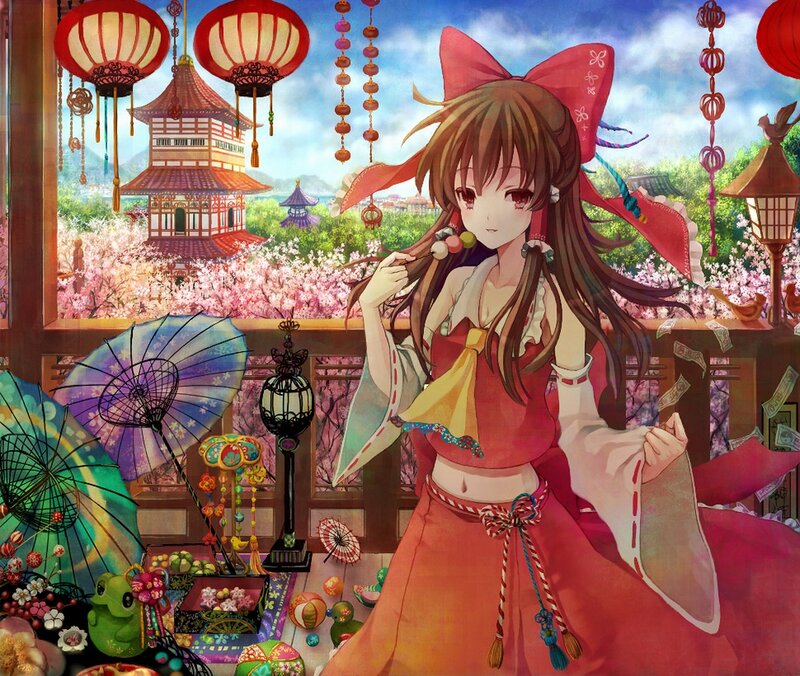 Anime Girl with Red Bow — Serene