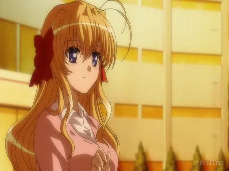 Anime Girl with Red Bow — Yellow