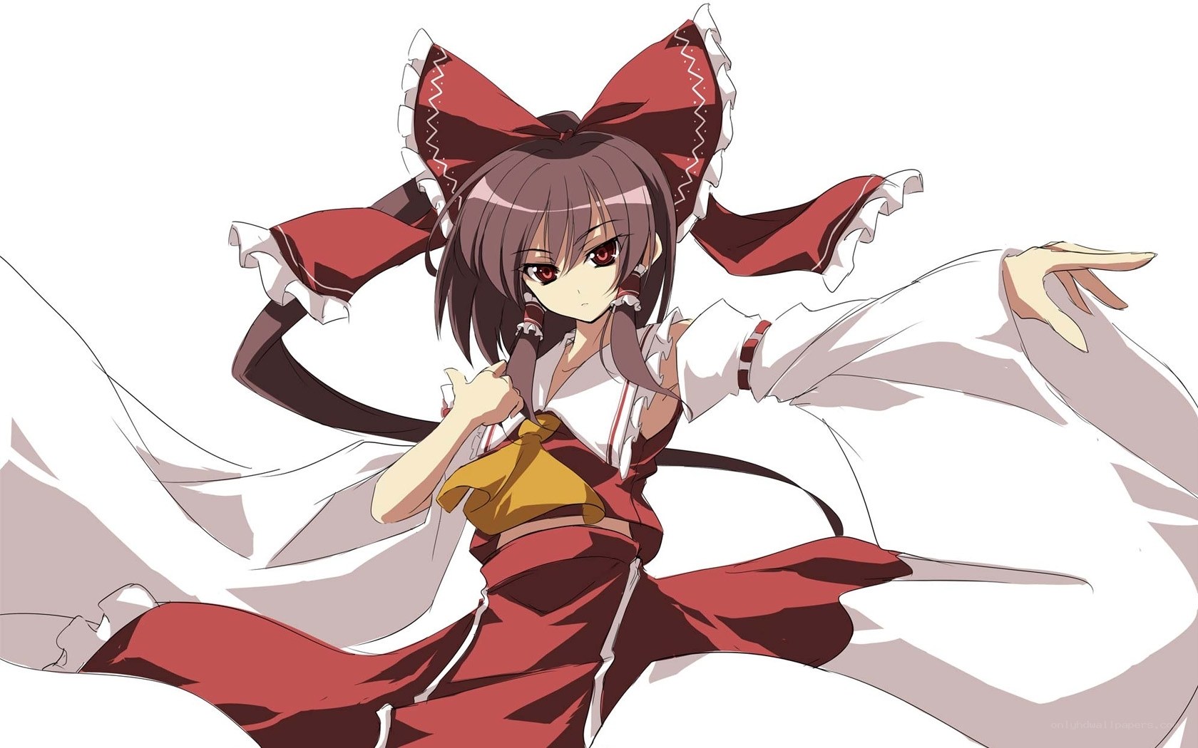 anime girl with red bow