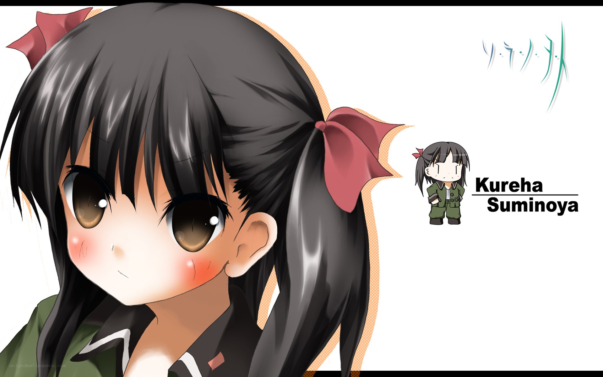 anime girl with red bows