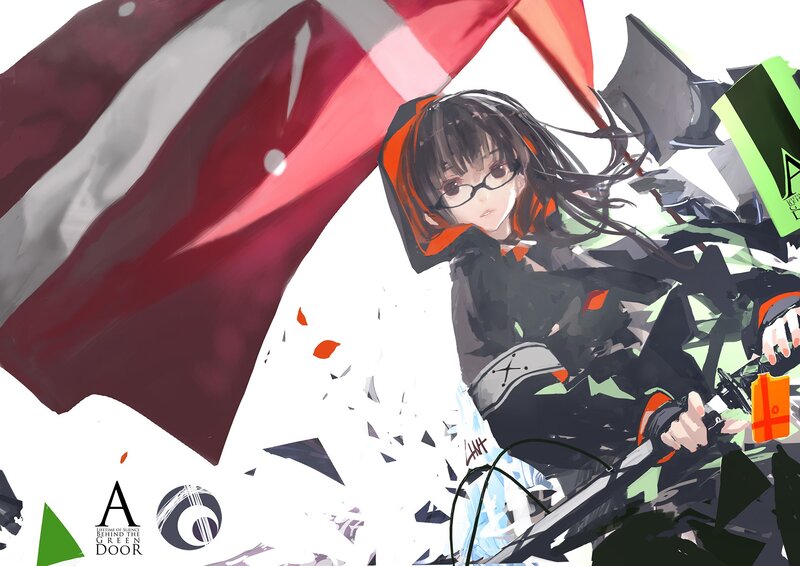 Anime girl with red cape