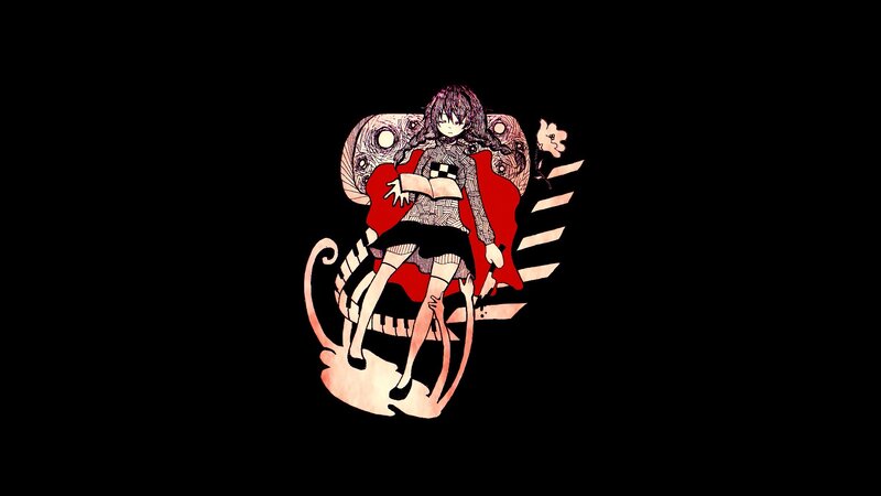 anime girl with red cape