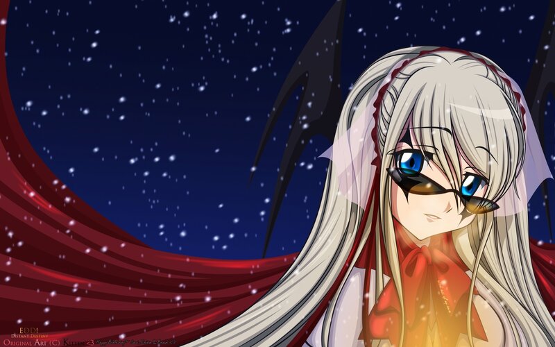 anime girl with red cape