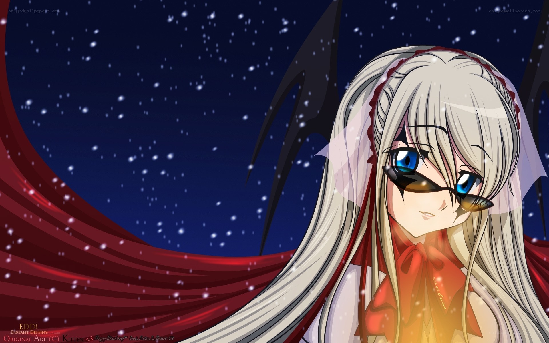 anime girl with red cape