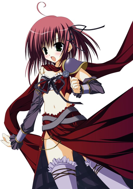 anime girl with red cape