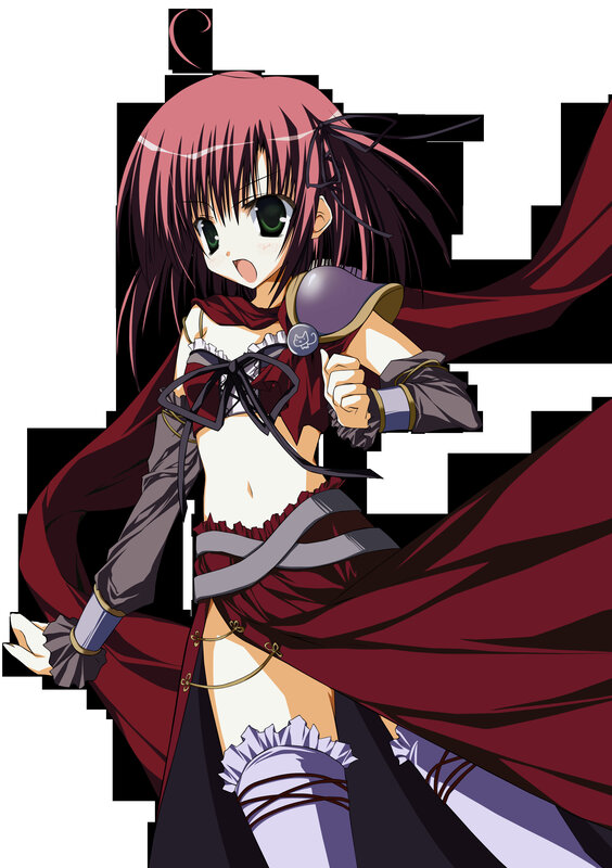 anime girl with red cape