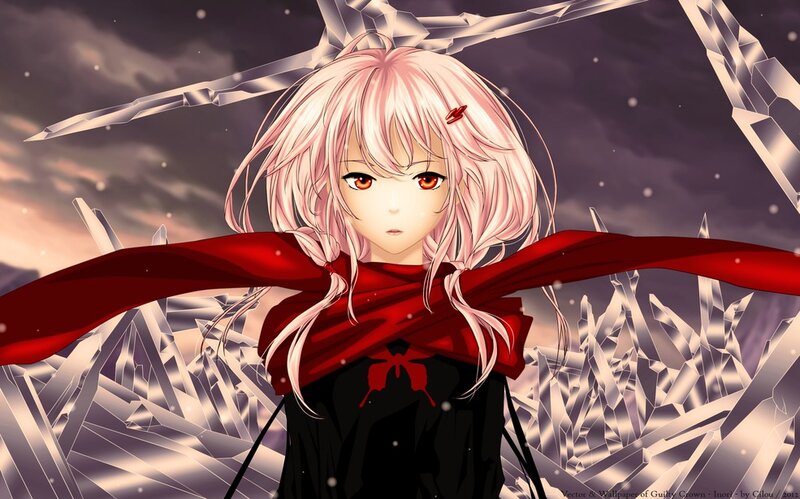 Anime Girl with Red Cape — Black