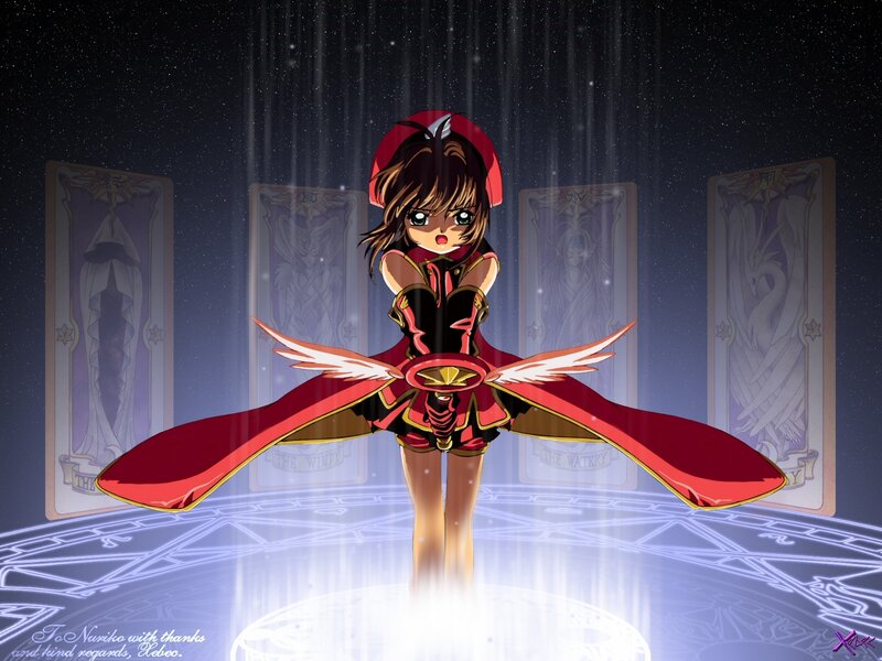 Anime Girl with Red Cape — Dramatic, Night