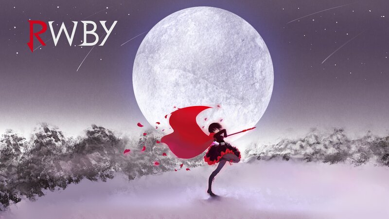 Anime Girl with Red Cape — Purple, Dramatic, Night, Digital Art