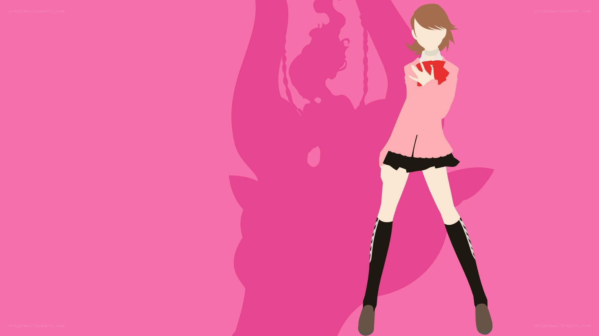anime girl with red card