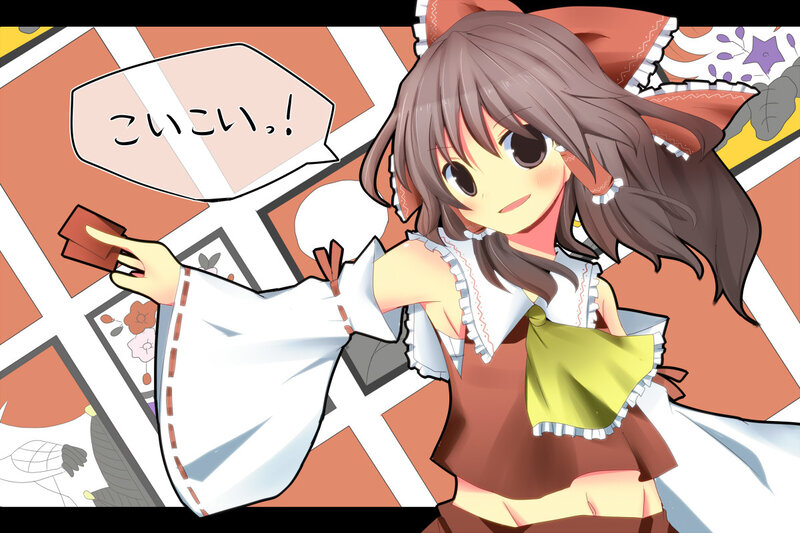 anime girl with red cards