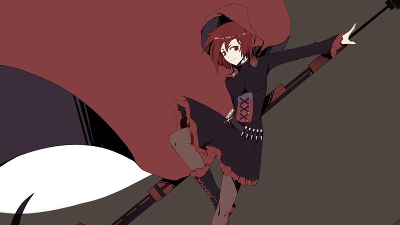 anime girl with red cloak