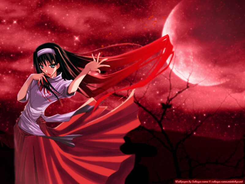 anime girl with red cloak