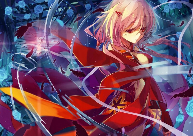 Anime girl with red cloak