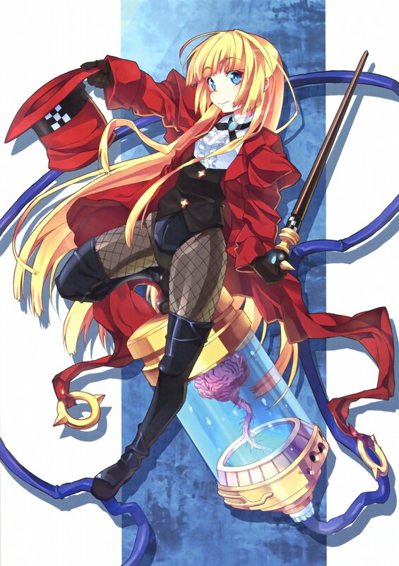 anime girl with red coat