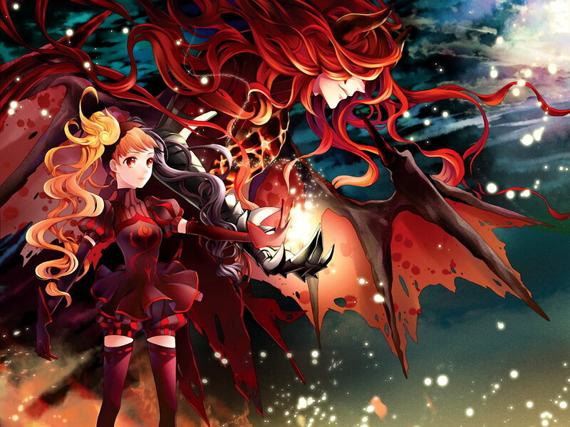Anime girl with red dragon