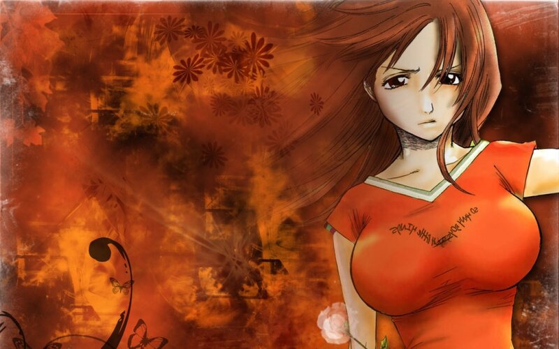 anime girl with red dress