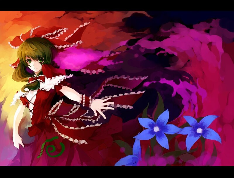 anime girl with red dress
