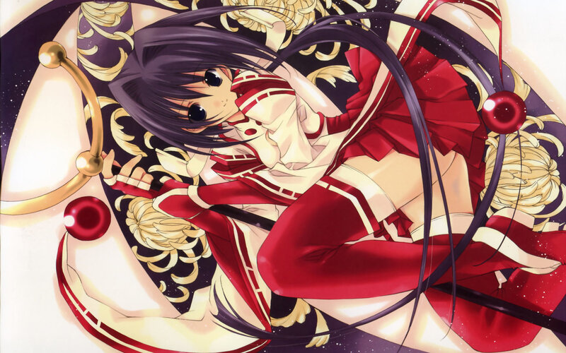 anime girl with red dress
