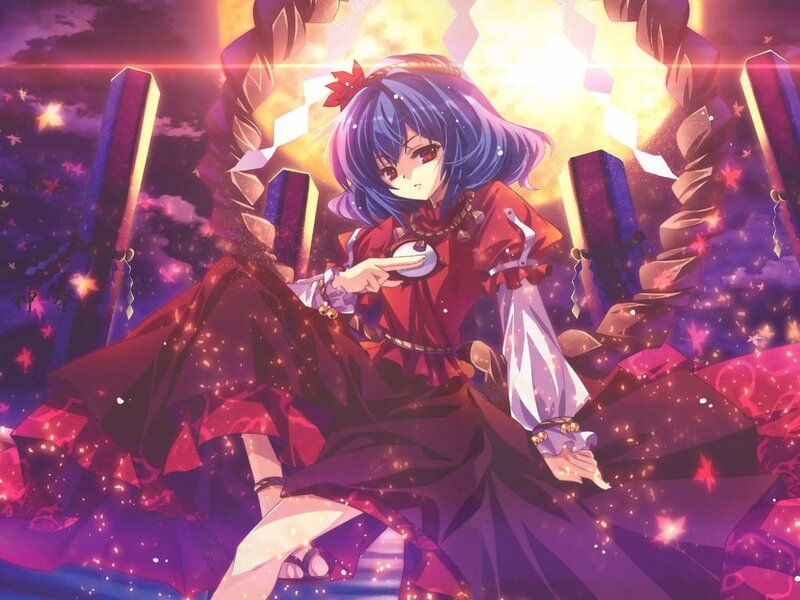 anime girl with red dress
