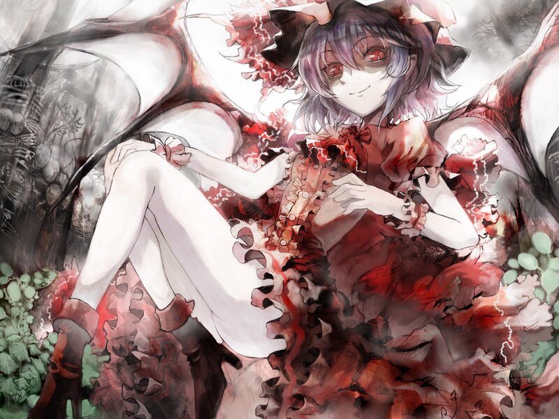 anime girl with red dress