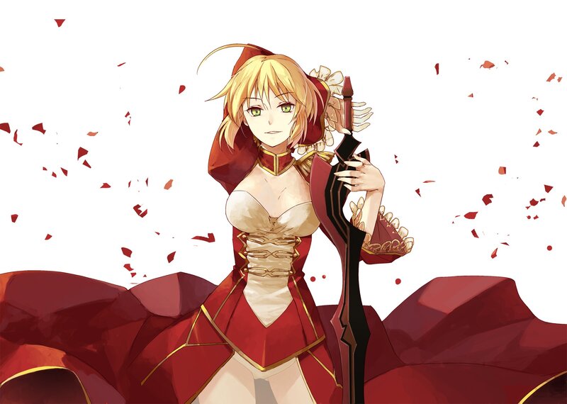 anime girl with red dress