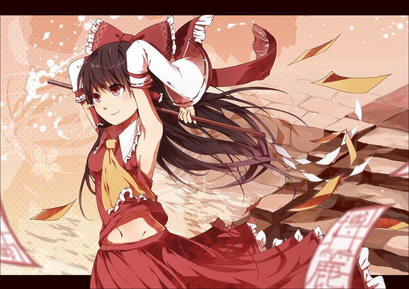 Anime girl with red dress