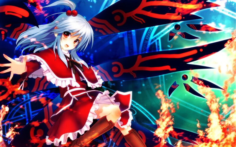anime girl with red dress