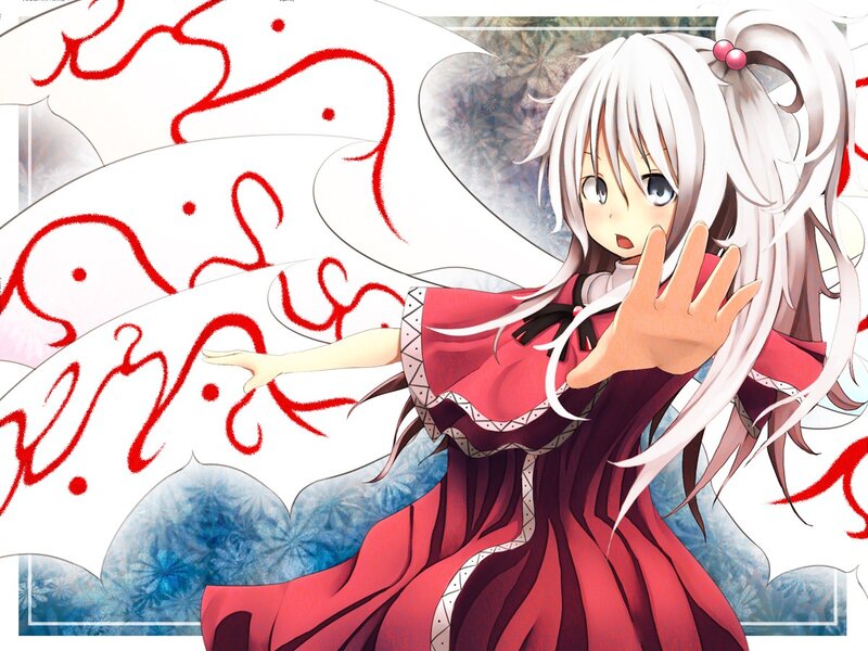 anime girl with red dress