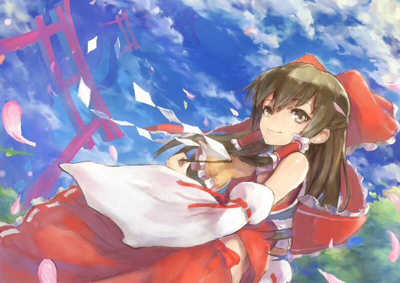 Anime girl with red dress