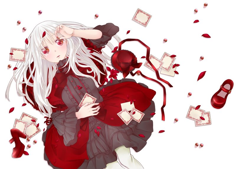 anime girl with red dress