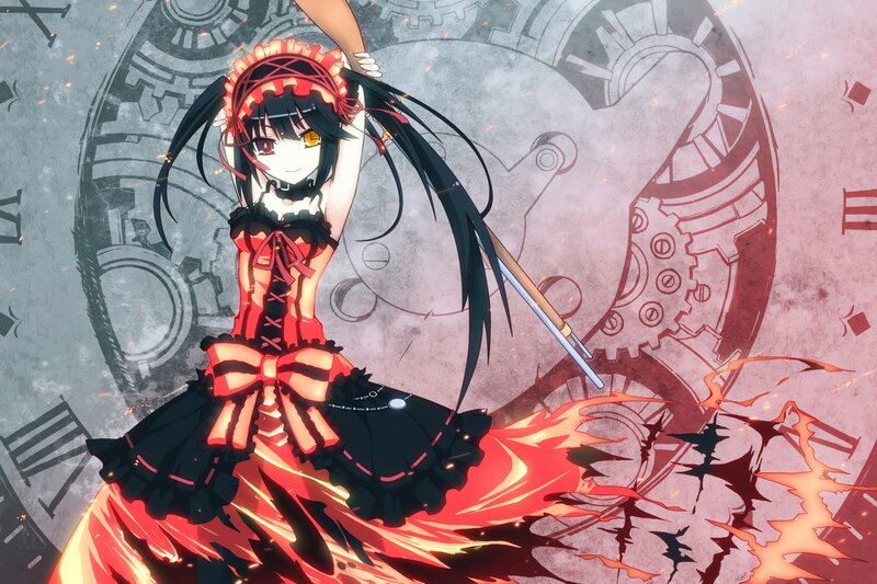 anime girl with red dress