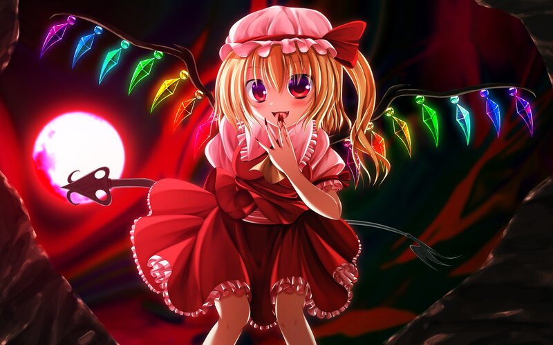 Anime girl with red dress