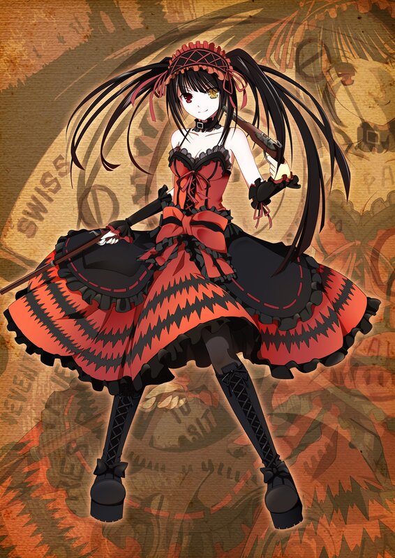 anime girl with red dress