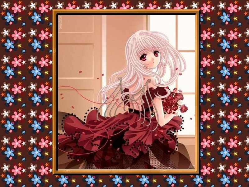anime girl with red dress