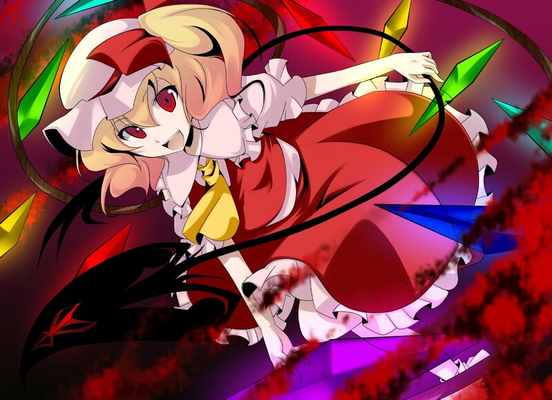 Anime Girl with Red Dress — Dramatic, Digital Art