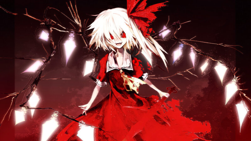Anime Girl with Red Dress — Dramatic, Night, Digital Art, Red Bow