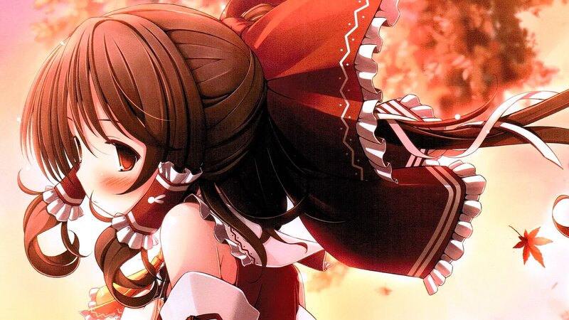 Anime Girl with Red Dress — Serene, Autumn